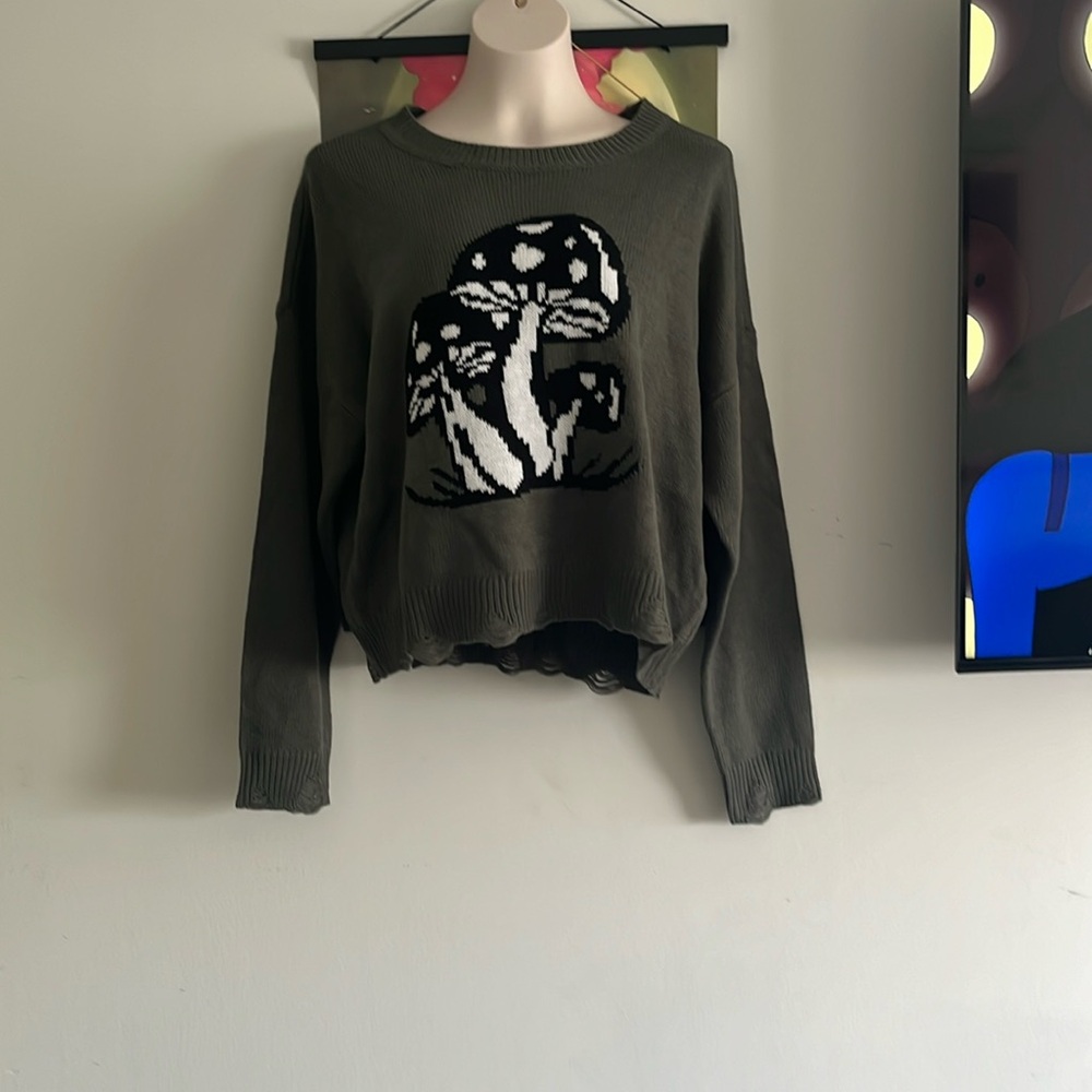 - NOBO, No Boundaries, green mushrooms sweater, Size: XXXL (21)